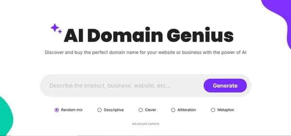 AI Domain Genius - Tool preview