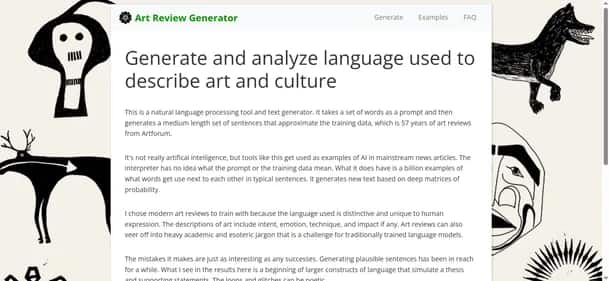 Art Review Generator - Tool preview
