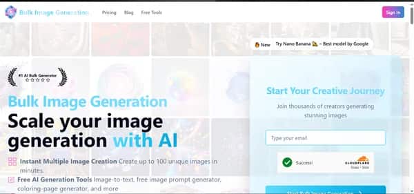 Bulk Image Generation - Tool preview