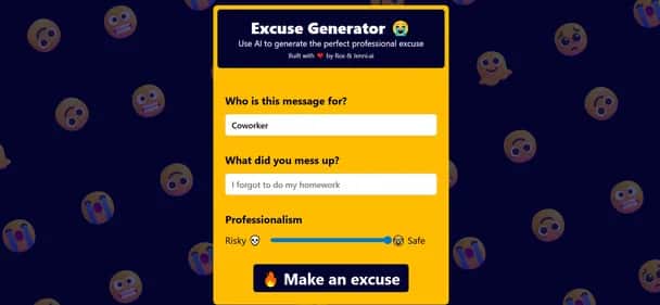 Excuse Generator - Tool preview
