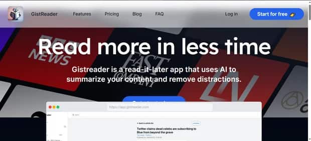 GistReader - Tool preview