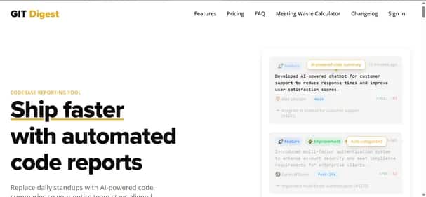 Git Digest - Tool preview