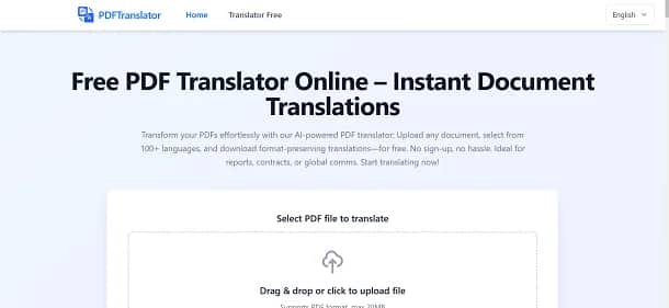 PDFTranslator.org - Tool preview