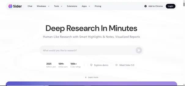 Sider AI - Tool preview