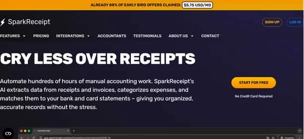 SparkReceipt - Tool preview