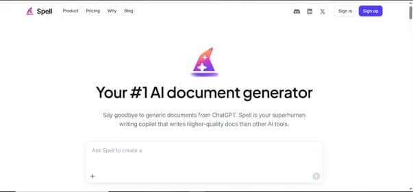 Spell AI - Tool preview