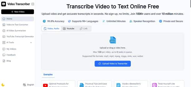 Video Transcriber - Tool preview