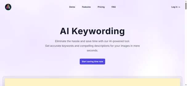 AI Keywording - Tool preview