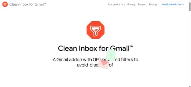 Clean Inbox for Gmail - Tool preview