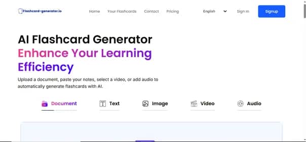 Flashcard Generator - Tool preview