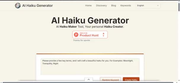 AI Haiku Generator - Tool preview