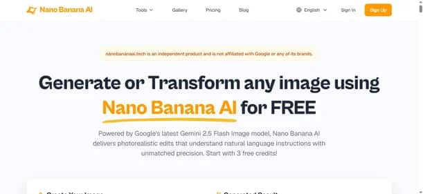 NanoBanana AI - Tool preview
