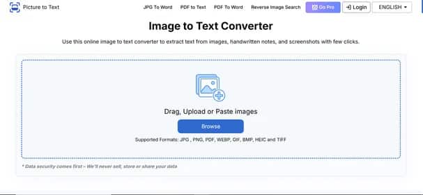Image to Text Converter - Tool preview