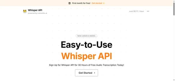 Whisper API - Tool preview