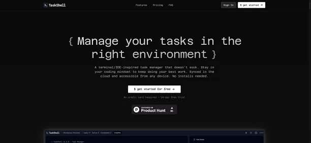 TaskShell - Tool preview