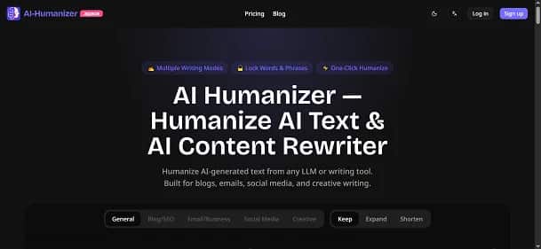 AI Humanizer Space - Tool preview
