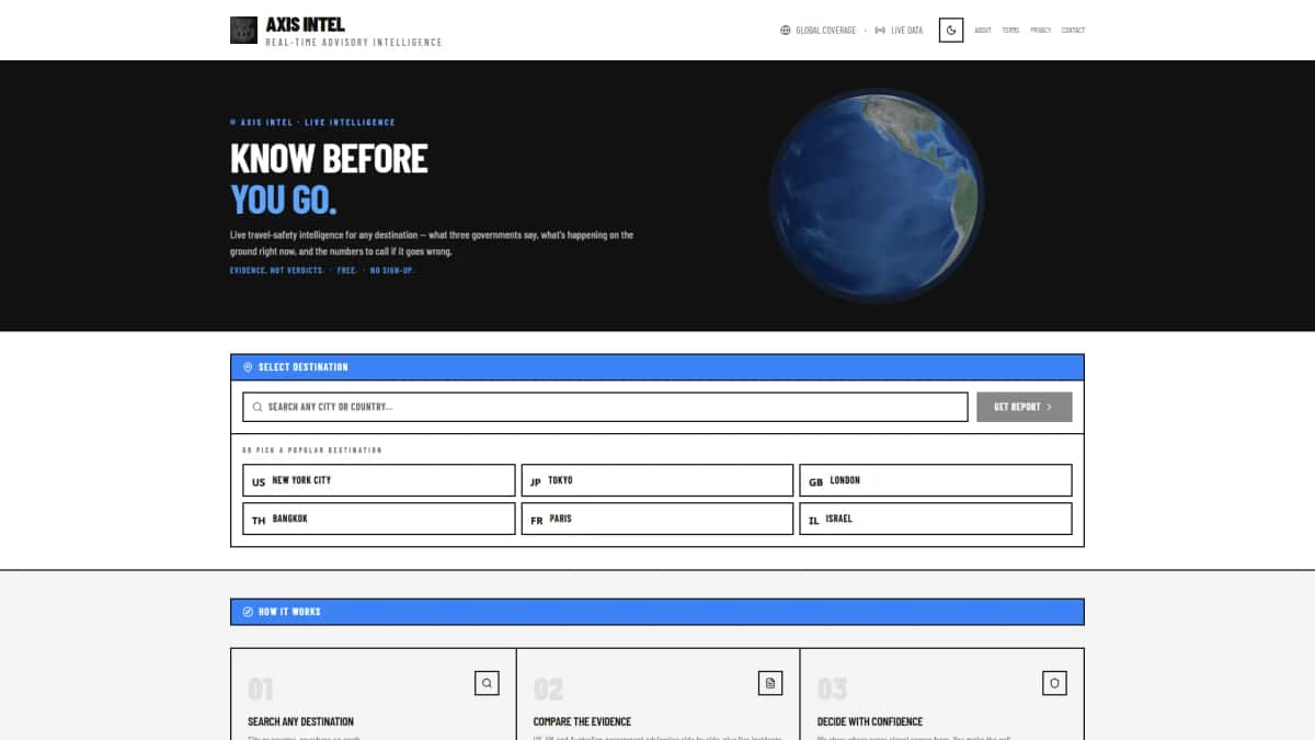 Axis Intel - Tool preview