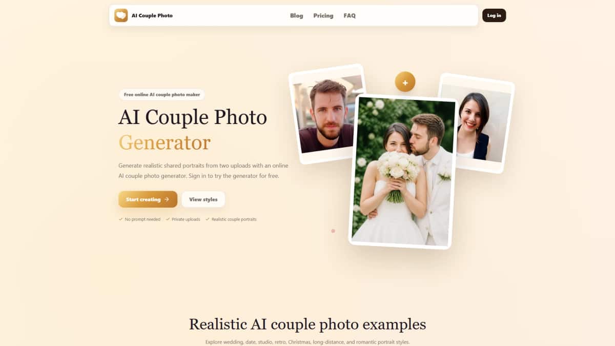 AI CouplePhoto.com - Tool preview