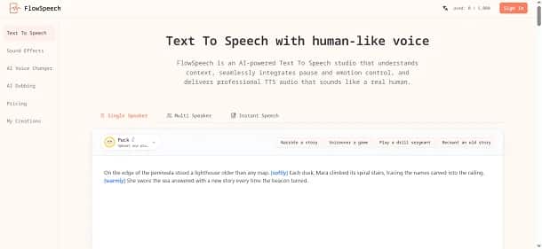 FlowSpeech - Tool preview