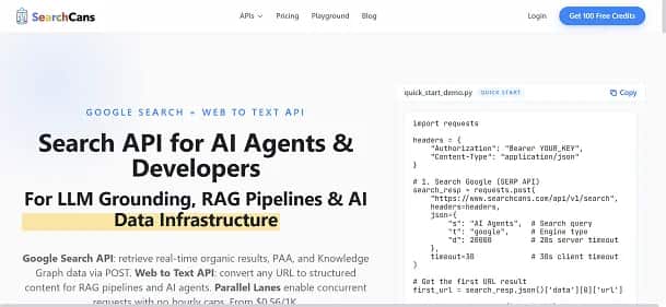 SearchCans - Tool preview