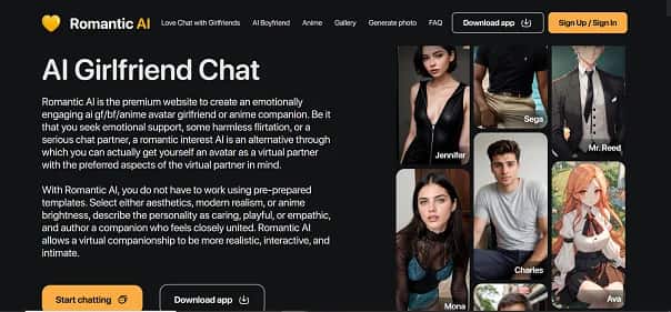 Romantic AI - Tool preview