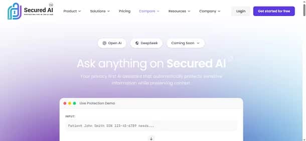 Secured AI - Tool preview