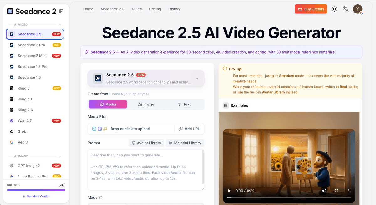Seedance 2.5 AI Sample - Tool preview