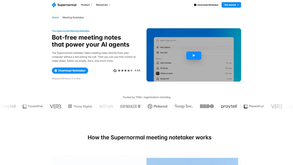 Supernormal App - Tool preview