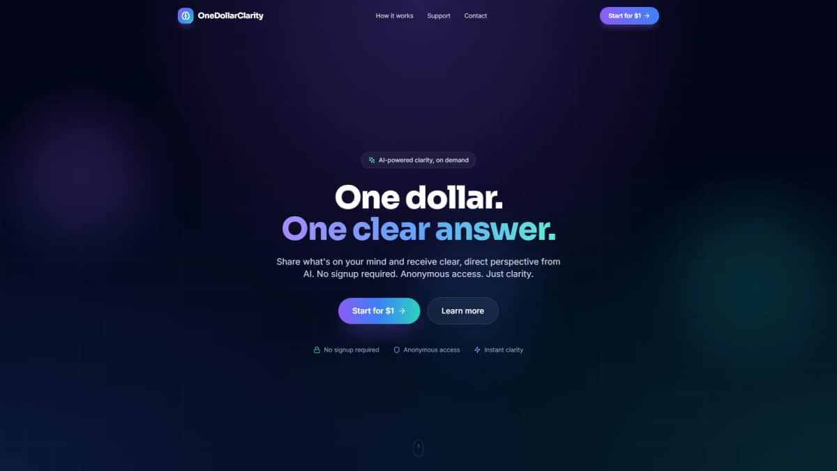 OneDollarClarity - Tool preview