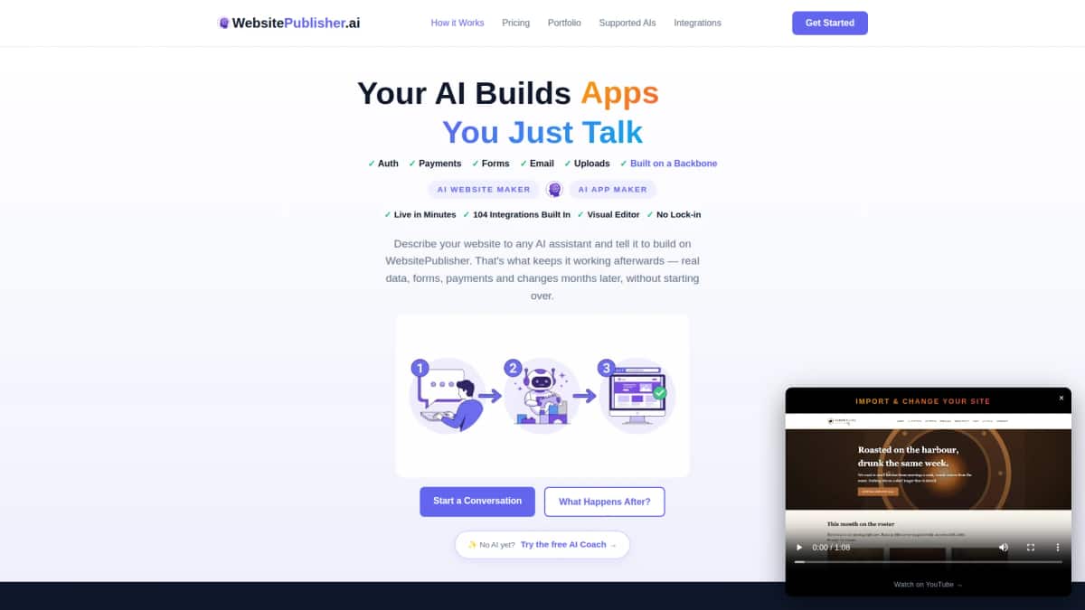 WebsitePublisher AI - Tool preview