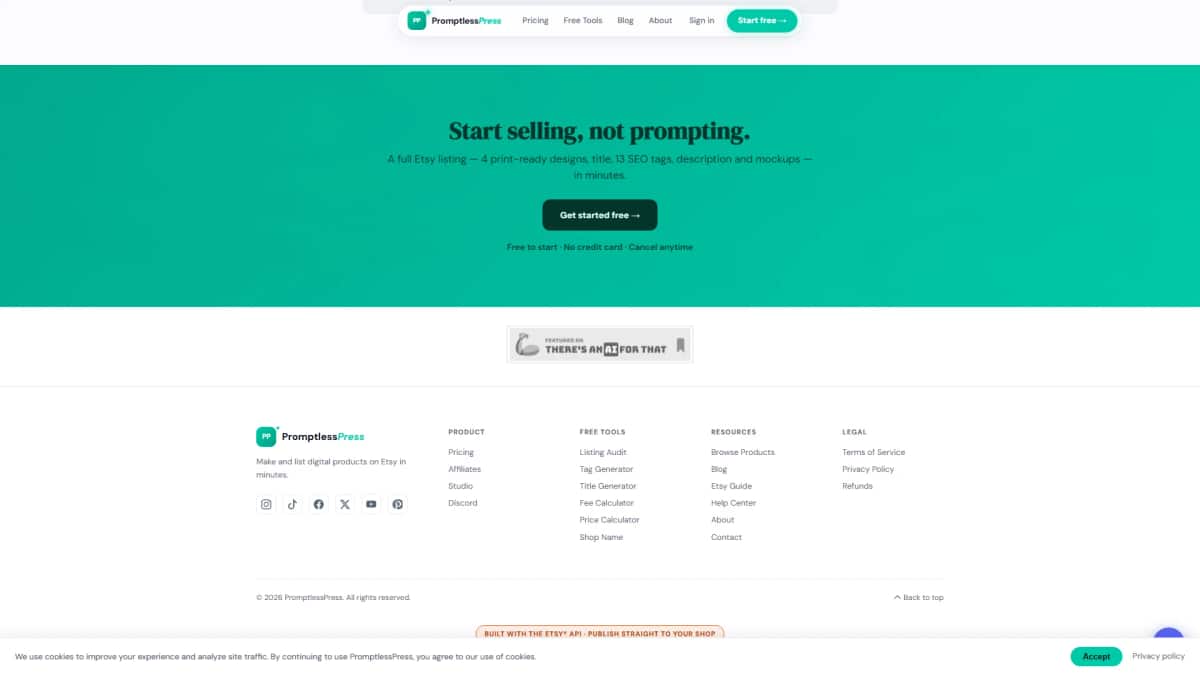 PromptlessPress - Tool preview