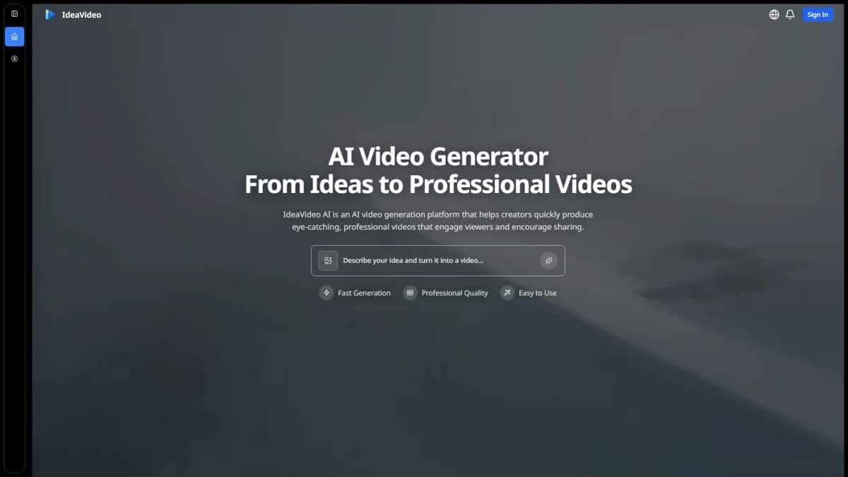 IdeaVideo AI - Tool preview