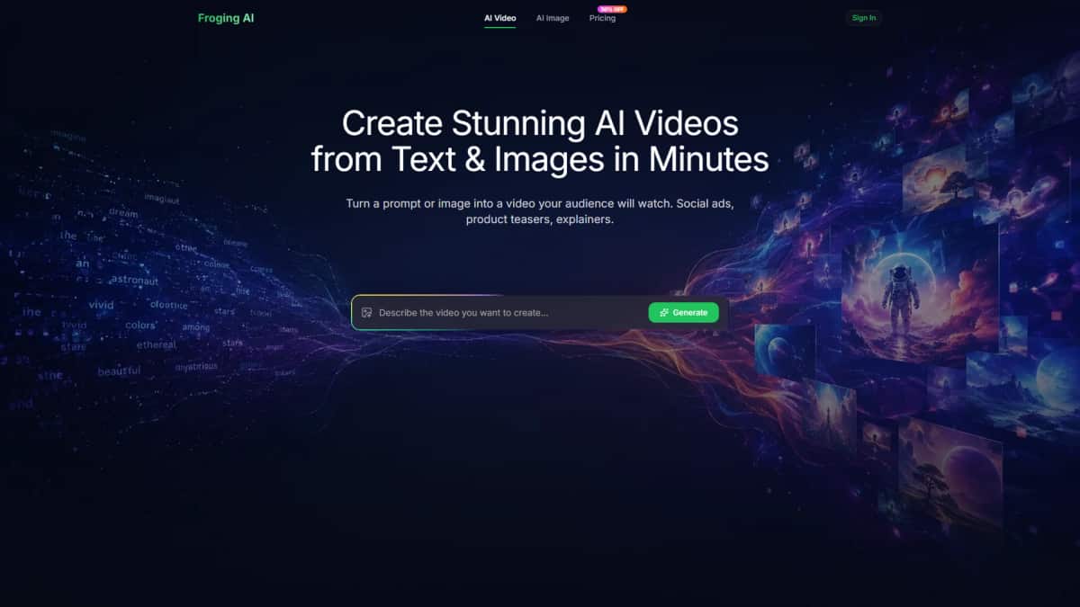 Froging AI - Tool preview