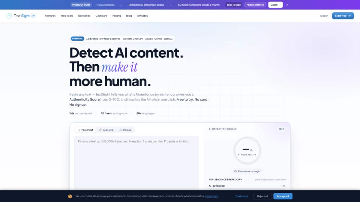 TextSight AI - Tool preview