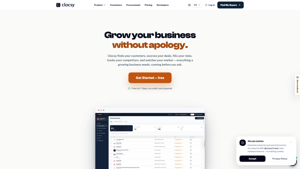 Clocsy - Tool preview