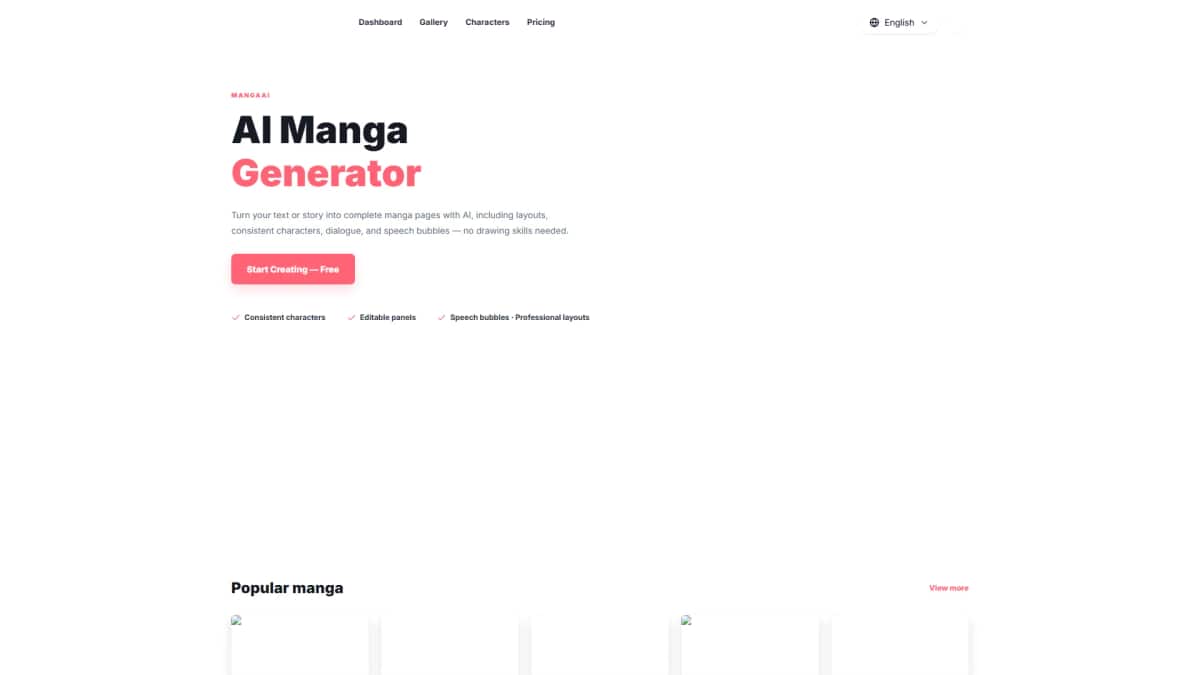 MangaAI.me - Tool preview