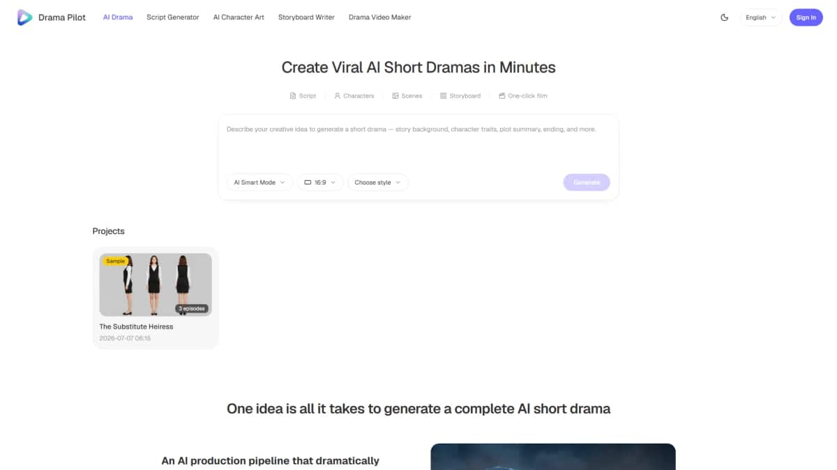 DramaPilot - Tool preview
