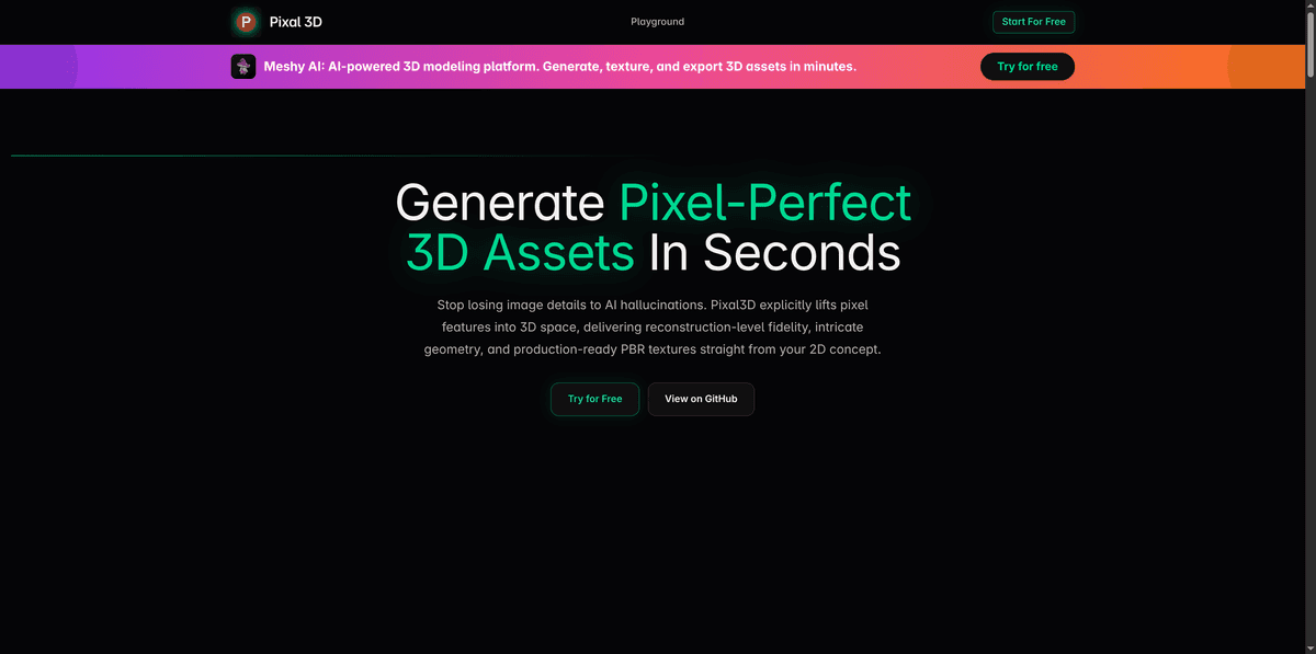 Pixal3D - Tool preview