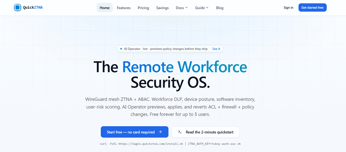 QuickZTNA - Tool preview