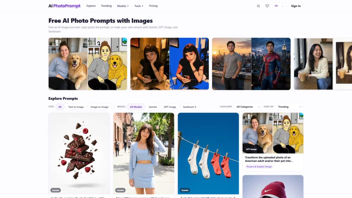 AI PhotoPrompt - Tool preview