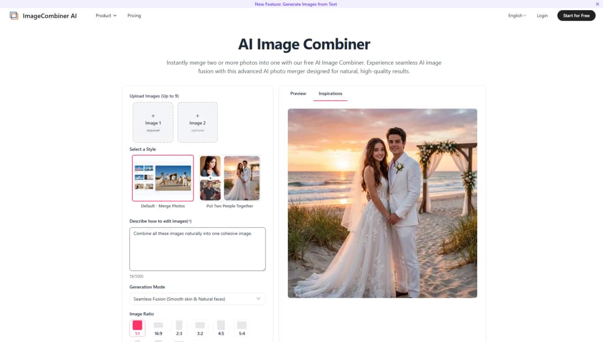AI Image Combiner - Tool preview