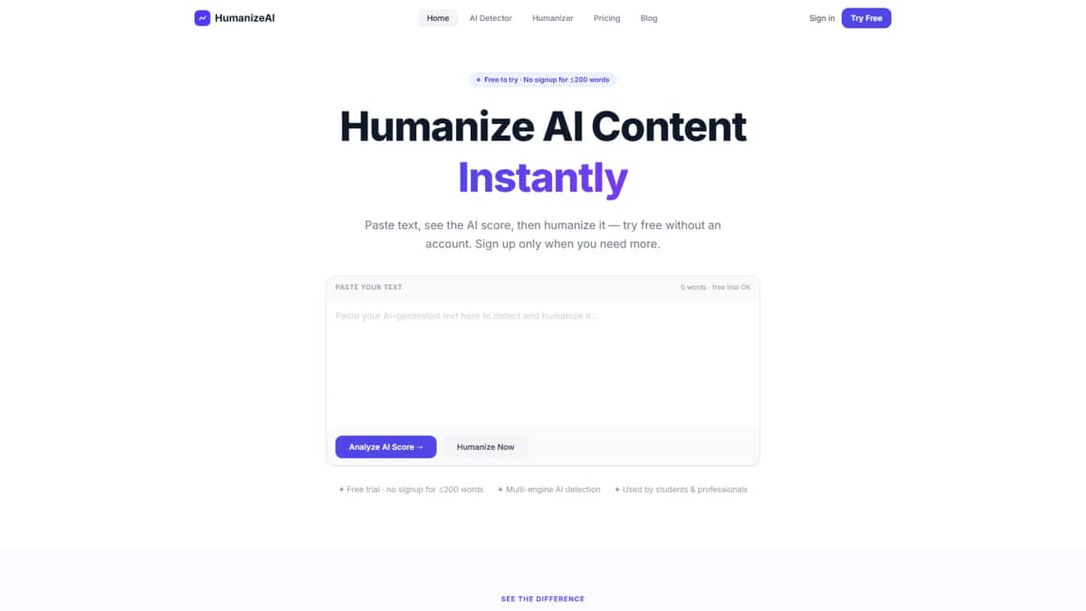 HumanizerAI - Tool preview