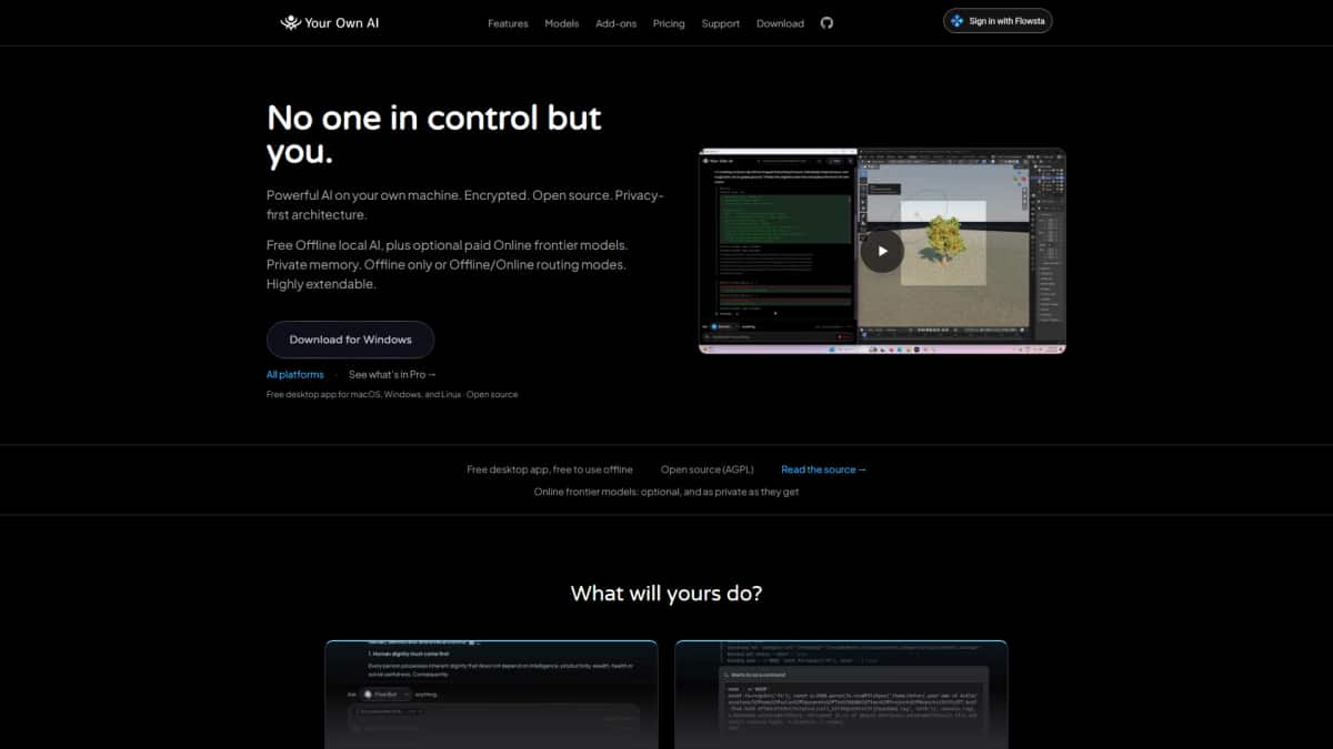 Your Own AI - Tool preview