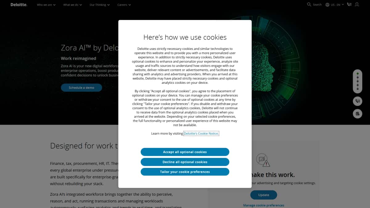 Zora AI by Deloitte - Tool preview