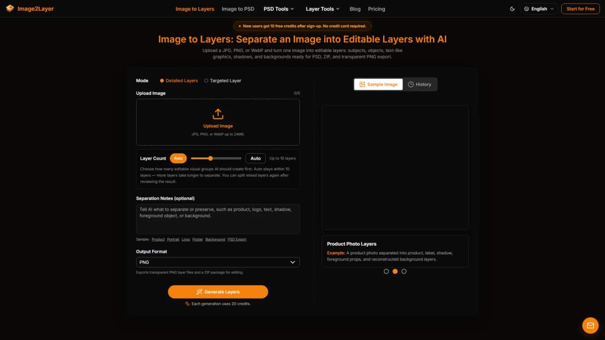 Image2Layer - Tool preview