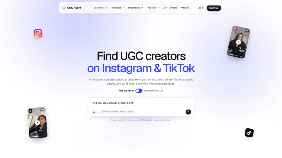 UGC Agent - Tool preview