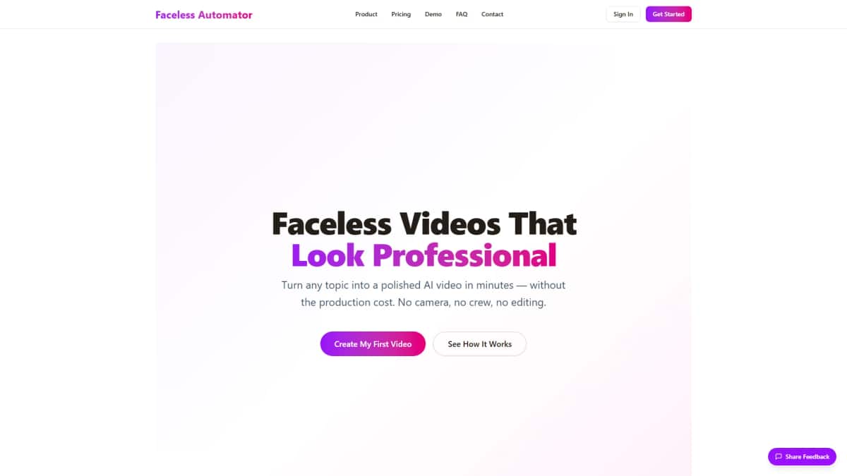 Faceless Automator - Tool preview