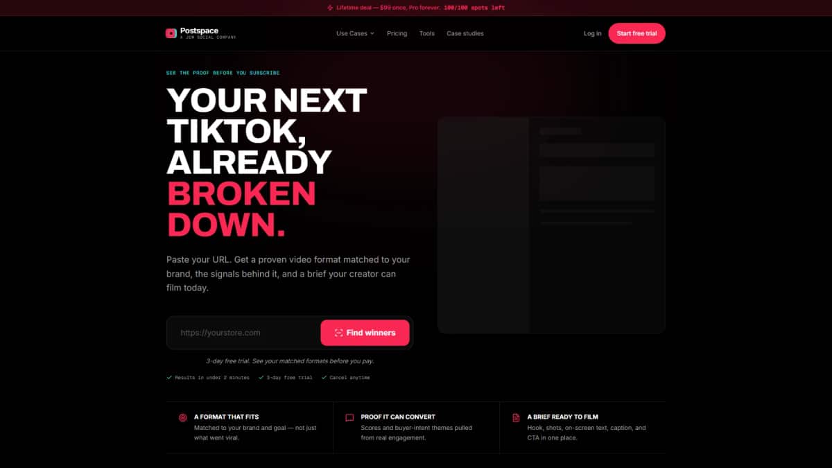 Postspace - Tool preview