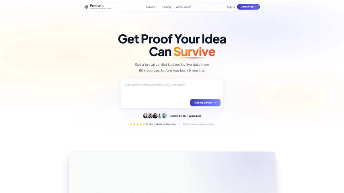 Preuve AI - Tool preview