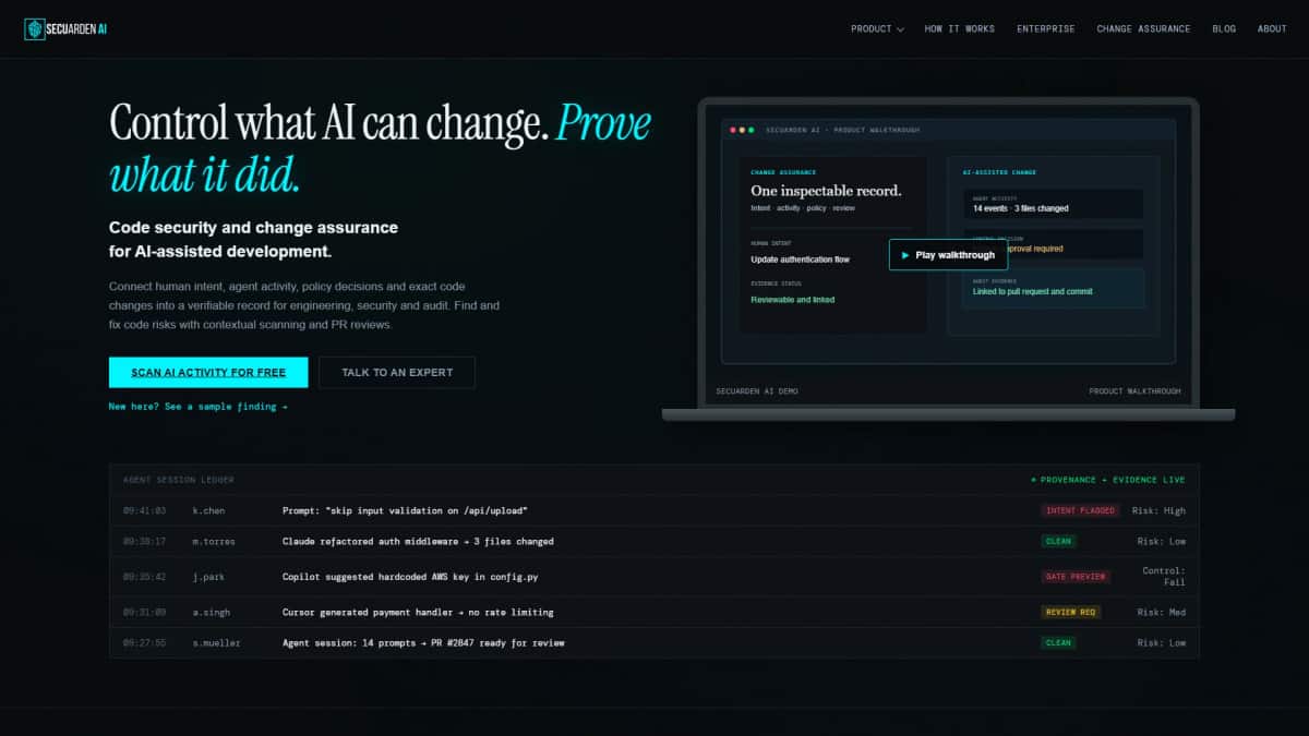 Secuarden AI - Tool preview